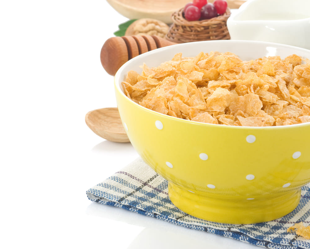bakje cornflakes als gezond ontbijt