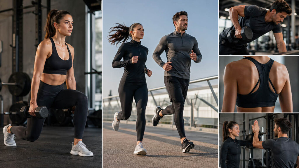 Goede pasvorm sportkleding tijdens krachttraining en hardlopen voor optimale bewegingsvrijheid en comfort